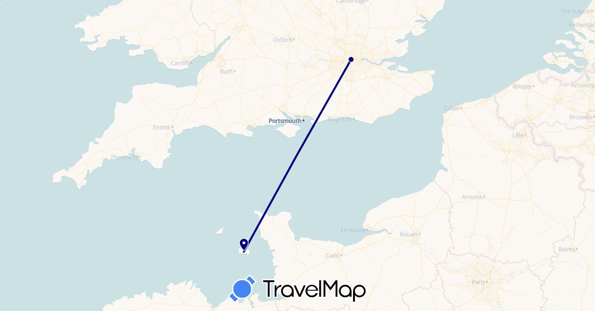 TravelMap itinerary: driving in United Kingdom, Jersey (Europe)